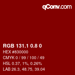 Farbcode: RGB 131.1 0.8 0 | qconv.com