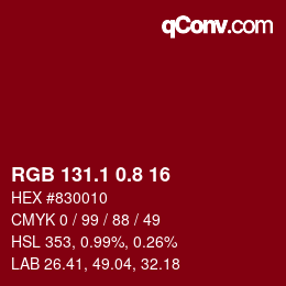 カラーコード: RGB 131.1 0.8 16 | qconv.com