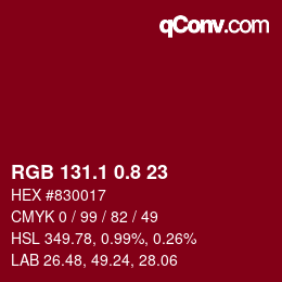 カラーコード: RGB 131.1 0.8 23 | qconv.com
