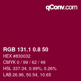 カラーコード: RGB 131.1 0.8 50 | qconv.com