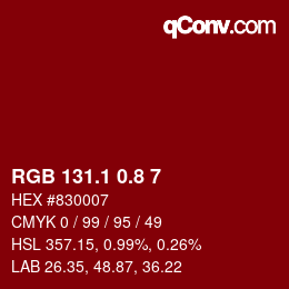 カラーコード: RGB 131.1 0.8 7 | qconv.com