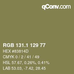 Color code: RGB 131.1 129 77 | qconv.com