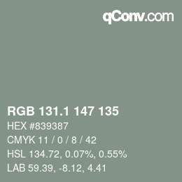 Color code: RGB 131.1 147 135 | qconv.com