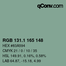 Color code: RGB 131.1 165 148 | qconv.com