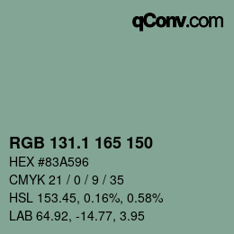 Color code: RGB 131.1 165 150 | qconv.com