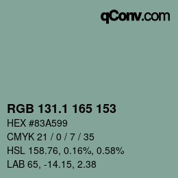Color code: RGB 131.1 165 153 | qconv.com