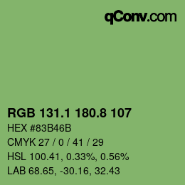 カラーコード: RGB 131.1 180.8 107 | qconv.com