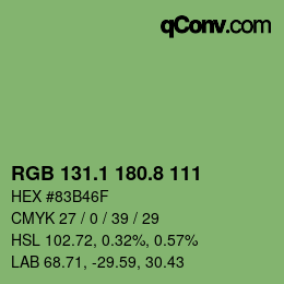 カラーコード: RGB 131.1 180.8 111 | qconv.com