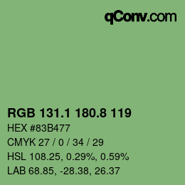 Color code: RGB 131.1 180.8 119 | qconv.com
