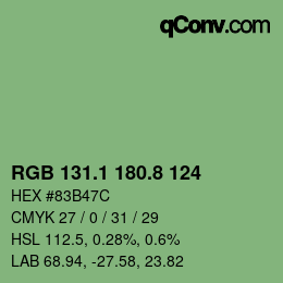Color code: RGB 131.1 180.8 124 | qconv.com