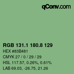 Color code: RGB 131.1 180.8 129 | qconv.com