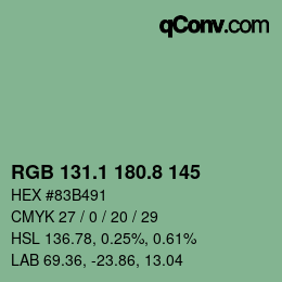 カラーコード: RGB 131.1 180.8 145 | qconv.com