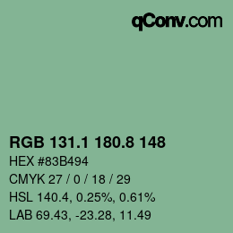 Color code: RGB 131.1 180.8 148 | qconv.com