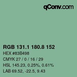 Color code: RGB 131.1 180.8 152 | qconv.com
