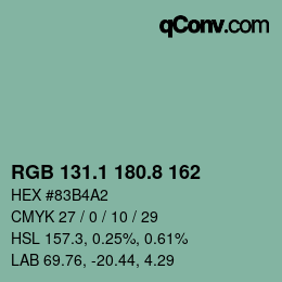 Color code: RGB 131.1 180.8 162 | qconv.com