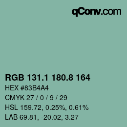 Color code: RGB 131.1 180.8 164 | qconv.com