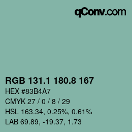 Color code: RGB 131.1 180.8 167 | qconv.com