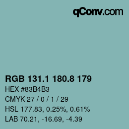 Color code: RGB 131.1 180.8 179 | qconv.com