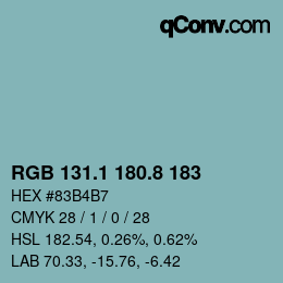 Color code: RGB 131.1 180.8 183 | qconv.com