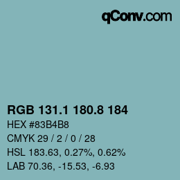 Farbcode: RGB 131.1 180.8 184 | qconv.com