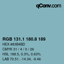 Color code: RGB 131.1 180.8 189 | qconv.com