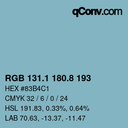 Color code: RGB 131.1 180.8 193 | qconv.com