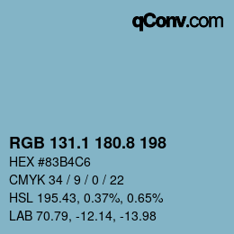 Color code: RGB 131.1 180.8 198 | qconv.com