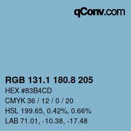 カラーコード: RGB 131.1 180.8 205 | qconv.com