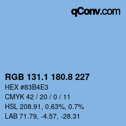 Color code: RGB 131.1 180.8 227 | qconv.com