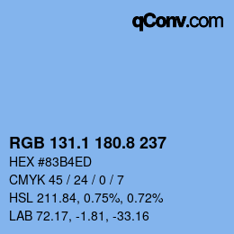Color code: RGB 131.1 180.8 237 | qconv.com