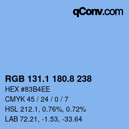 Color code: RGB 131.1 180.8 238 | qconv.com