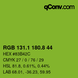カラーコード: RGB 131.1 180.8 44 | qconv.com
