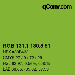 カラーコード: RGB 131.1 180.8 51 | qconv.com