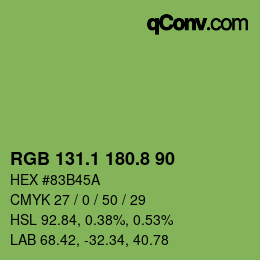 カラーコード: RGB 131.1 180.8 90 | qconv.com