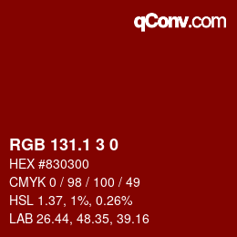 カラーコード: RGB 131.1 3 0 | qconv.com