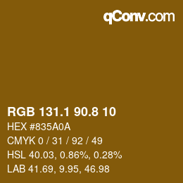 Color code: RGB 131.1 90.8 10 | qconv.com