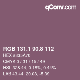 Color code: RGB 131.1 90.8 112 | qconv.com