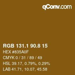 カラーコード: RGB 131.1 90.8 15 | qconv.com