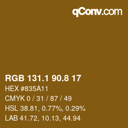 Color code: RGB 131.1 90.8 17 | qconv.com