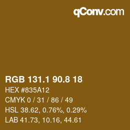 Color code: RGB 131.1 90.8 18 | qconv.com