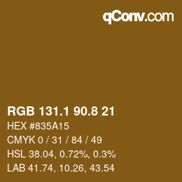 Color code: RGB 131.1 90.8 21 | qconv.com