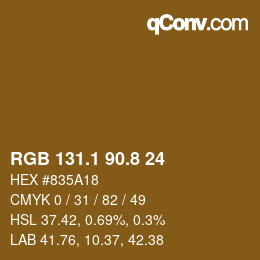 Color code: RGB 131.1 90.8 24 | qconv.com