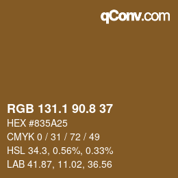 Color code: RGB 131.1 90.8 37 | qconv.com