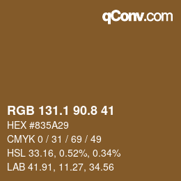 Color code: RGB 131.1 90.8 41 | qconv.com
