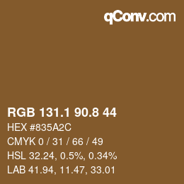 Color code: RGB 131.1 90.8 44 | qconv.com