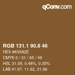 Color code: RGB 131.1 90.8 46 | qconv.com