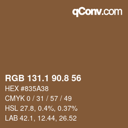 Color code: RGB 131.1 90.8 56 | qconv.com