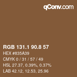 Color code: RGB 131.1 90.8 57 | qconv.com