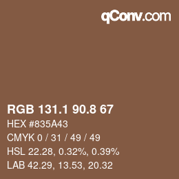 Color code: RGB 131.1 90.8 67 | qconv.com