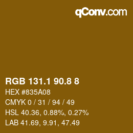 Color code: RGB 131.1 90.8 8 | qconv.com